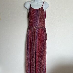 Alexa B Nights burgundy sleeveless spaghetti strap long dress size 8